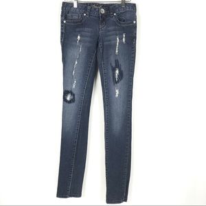Guess Distressed Skinny Jeans Size 24 Women Blue